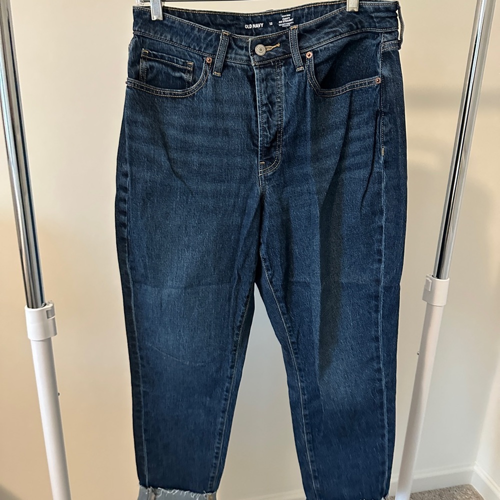 Old Navy Curvy OG Straight Jeans - Dark Blue